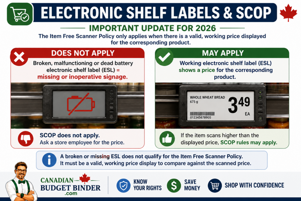 Electronic shelf labels and Scanner Price Accuracy Code rules in Canada 2026
