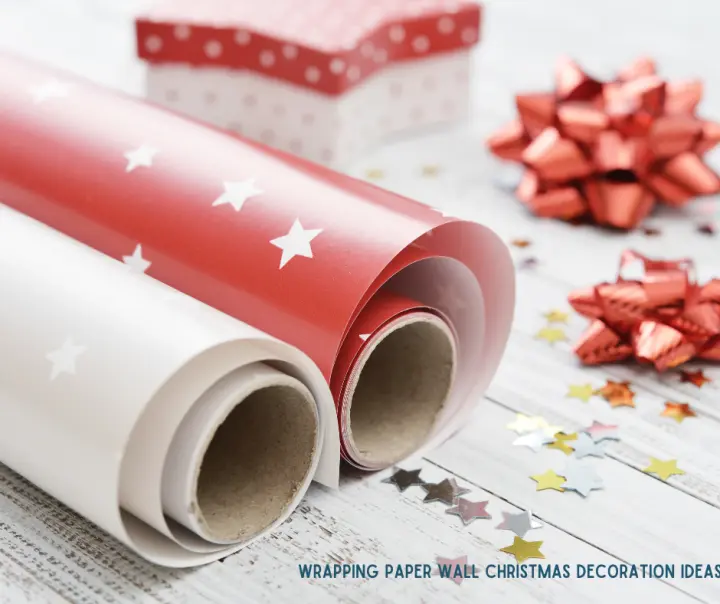 Wrapping Paper Wall Christmas Decorations On A Budget