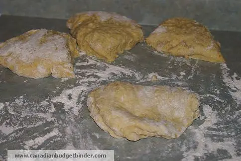Zeppole potato donut dough divided