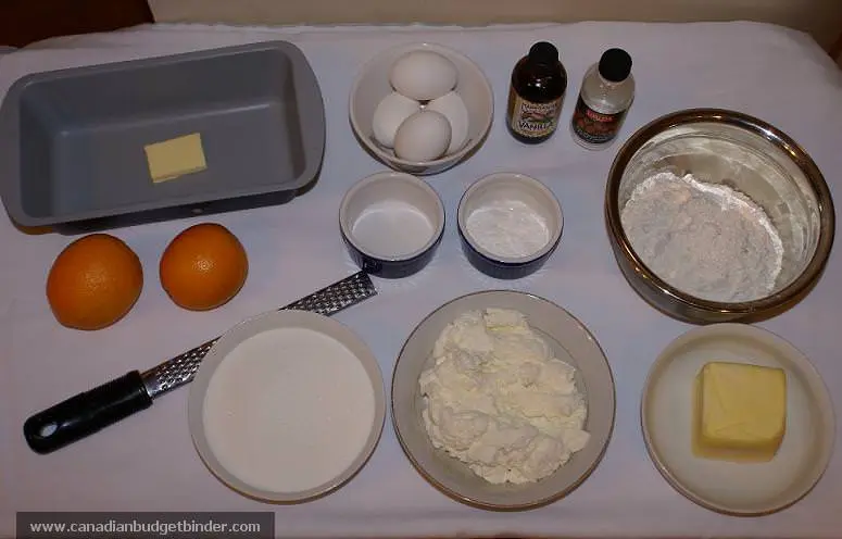 Orange Ricotta Pound Cake Ingredients