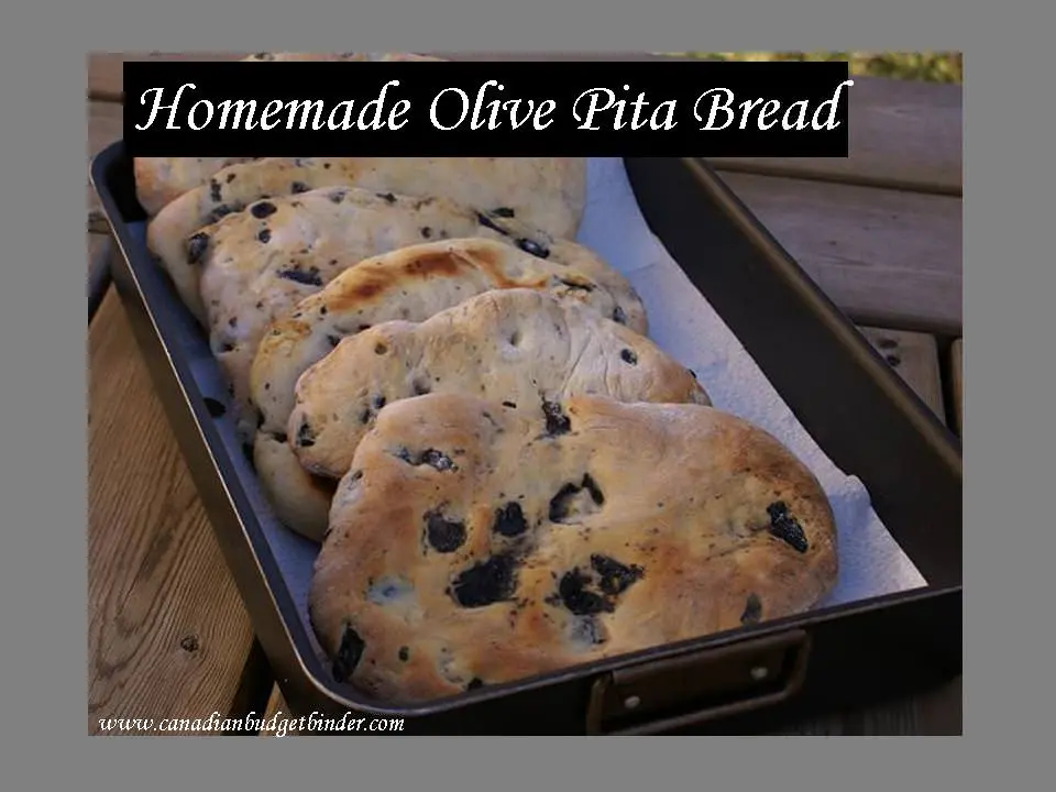 Homemade Olive Pita Bread