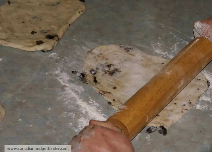 Rolling the pita bread