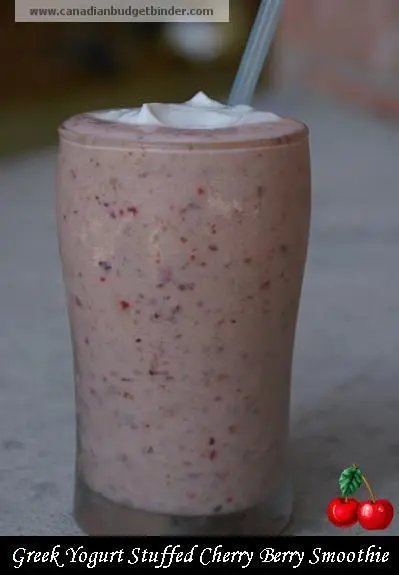 Greek yogurt stuffed cherry berry smoothie