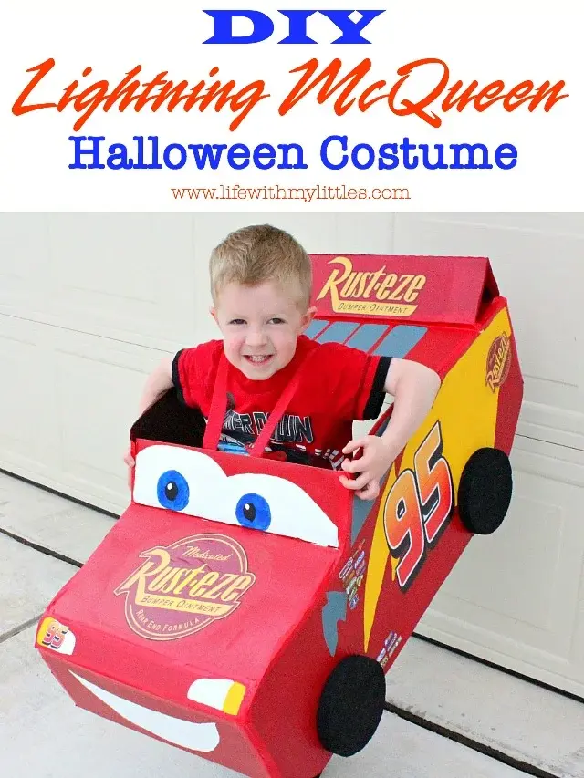 DIY Kids Halloween Costumer Lightening McQueen