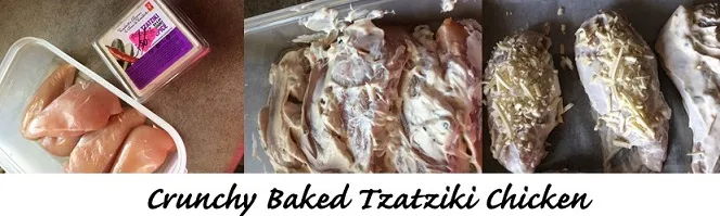 Crunchy baked chicken with Greek Tzatziki