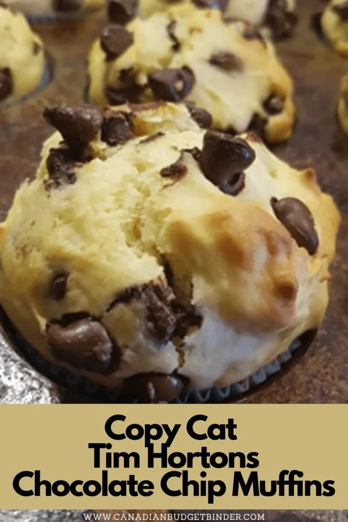 Copy Cat Tim Hortons Chocolate Chip Muffins