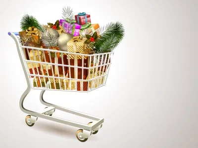 food-bank-donations-shopping-cart-Christmas-gifts