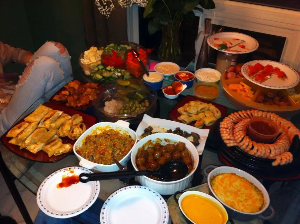 Super Bowl Finger Foods Table