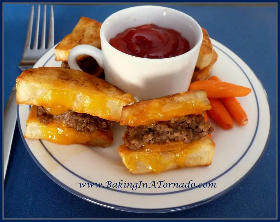 Super Bowl Food Burger Sliders on potato crisps