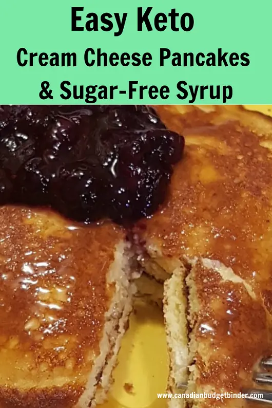 Easy Keto Cream Cheese Pancakes Sugar-Free Syrup-1