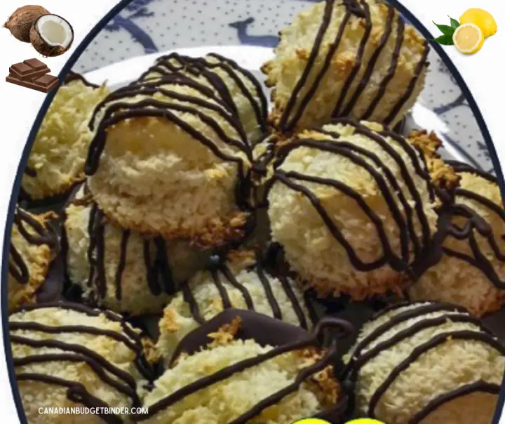 Chocolate Drizzled Lemon Coconut Macaroons Recipe