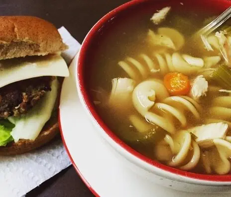 soup and portobello mushroom burger(1)