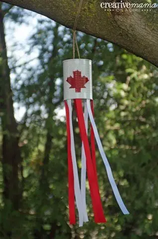 Canada Flag Windsock Canada Day Crafts for Kids