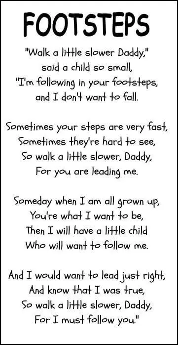 footsteps Father's Day poem