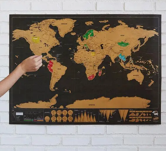 scratch map fathers day travelling dad