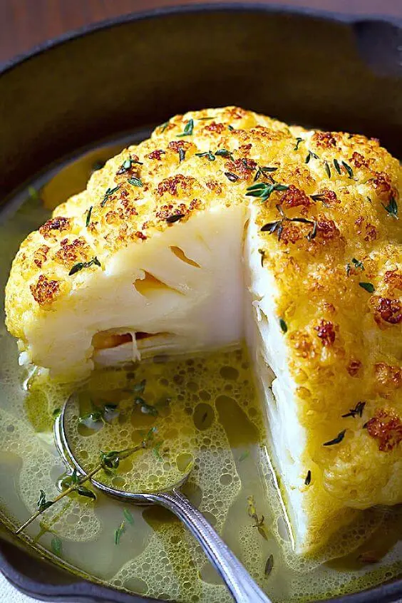 whole butter roasted cauliflower