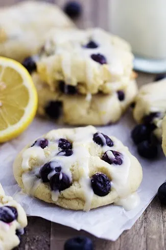 Blueberry cream cheese cookies with lemon glazeBlueberry cream cheese cookies with lemon glaze