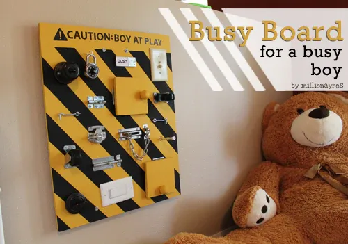 Homemade busy board for kids
