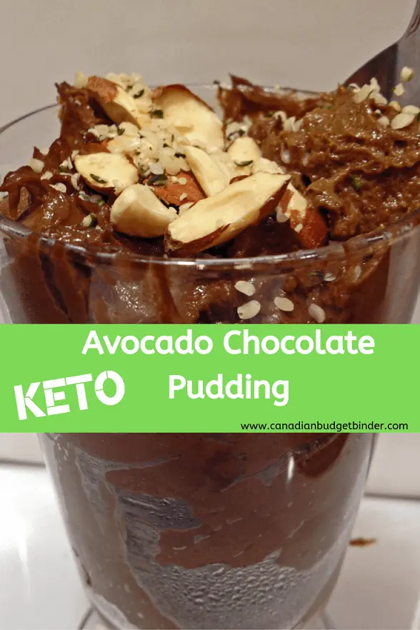 low carb keto avocado chocolate pudding with peanut butter