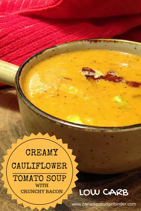 Creamy Cauliflower Tomato Soup With Bacon Low-Carb Keto