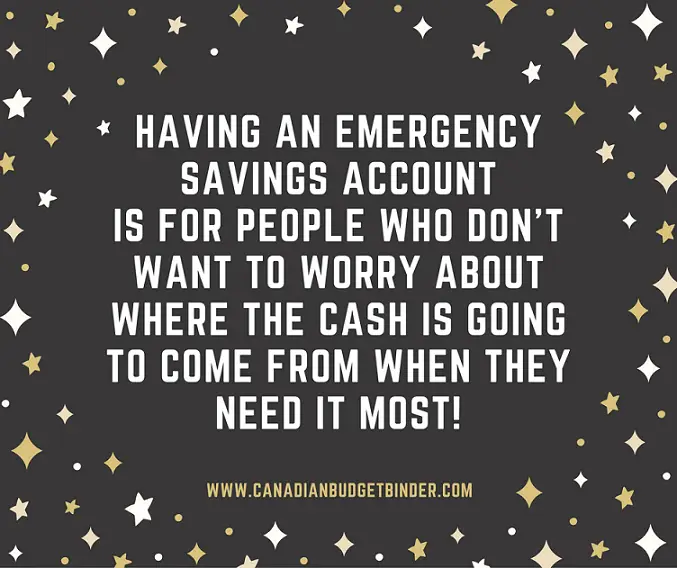 having an emergency savings account