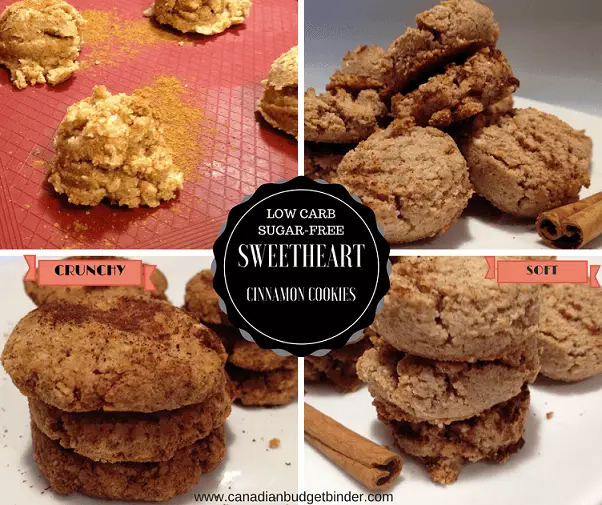 keto sweetheart cinnamon cookies photo collage
