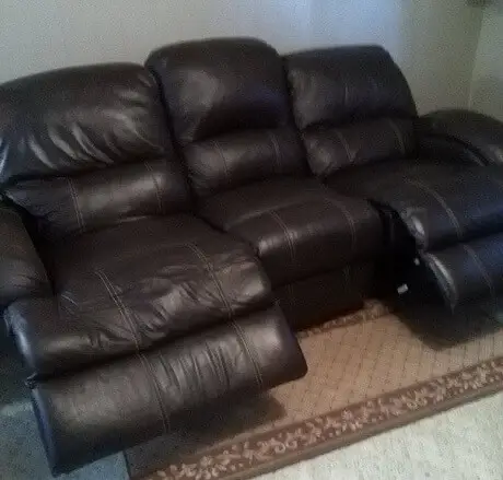 leather recliner sofa open
