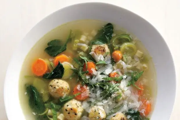 spring-minestrone-with-chicken-meatballs