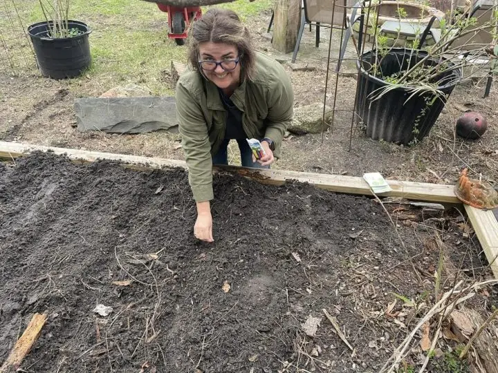 Karen From Lil Suburban Homestead Planting Her Vegetable Garden