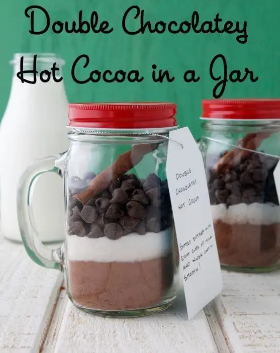 double chocolate hot cocoa in a jar