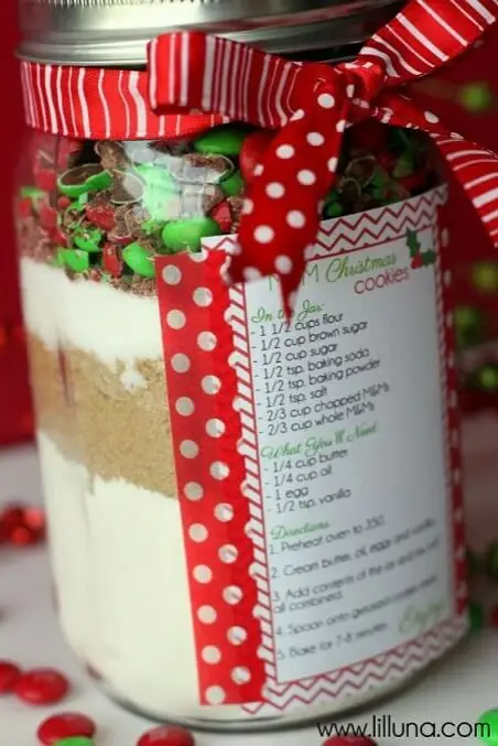 mandm Christmas Cookies in a jar