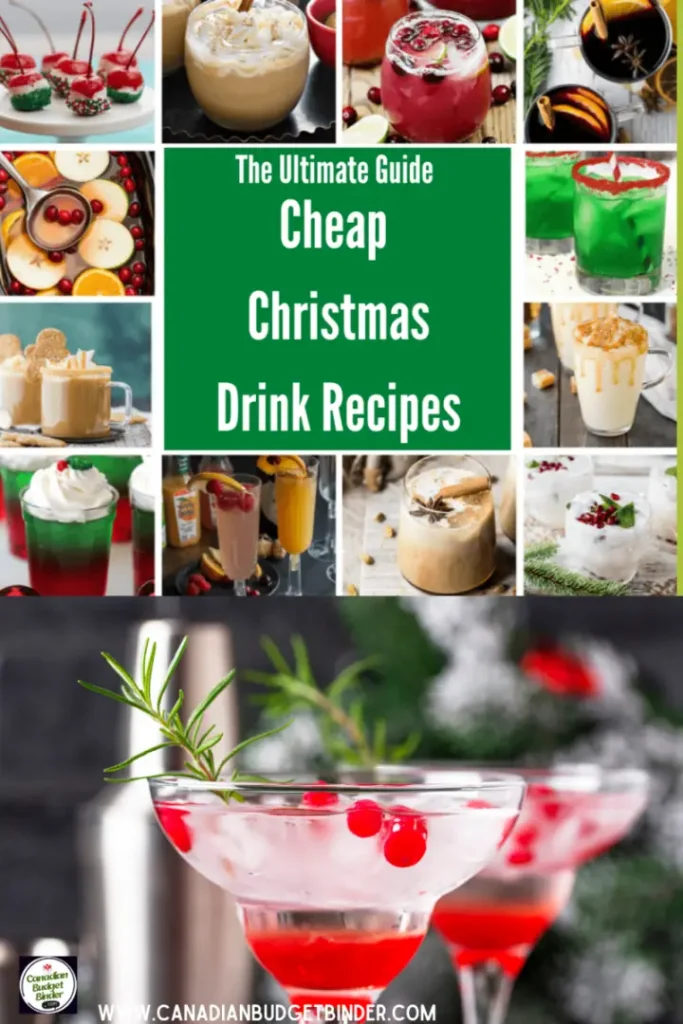 The economical list of Christmas beverages or Christmas drinks.