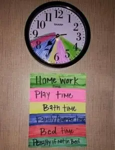 using colour coding of a clock for chores parentingusing colour coding of a clock for chores parenting