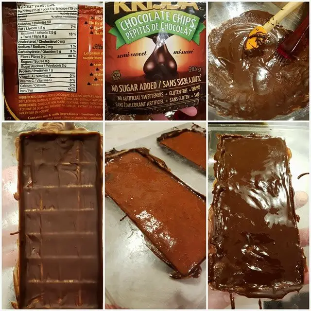 making homemade sugar free chocolate bars in moulds