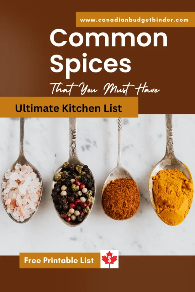 Commpn Spices List