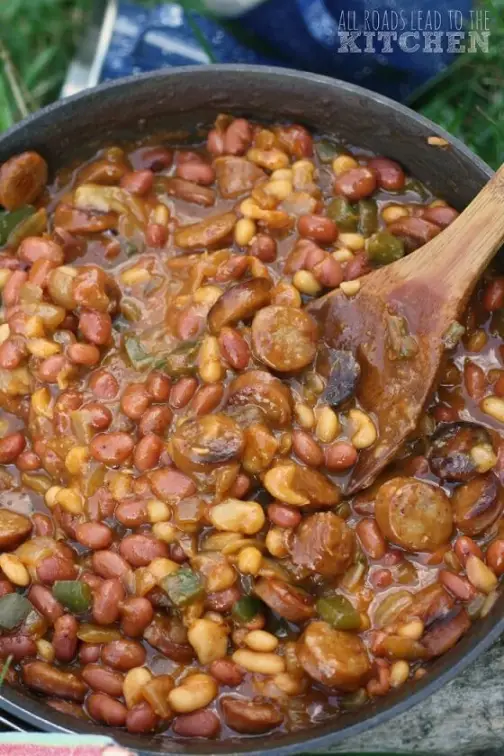 Campfire Beans and Weenies Camping Food