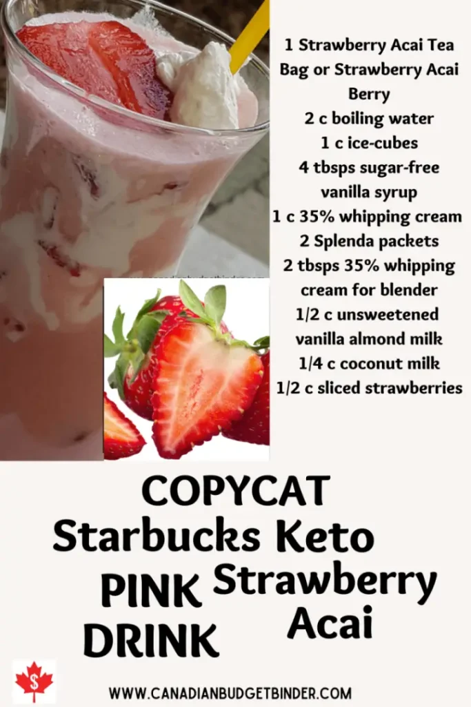 copy cat starbucks strawberry acai pink drink keto style 3