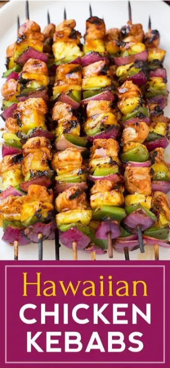 Hawaiian chicken kabobs Camping meals