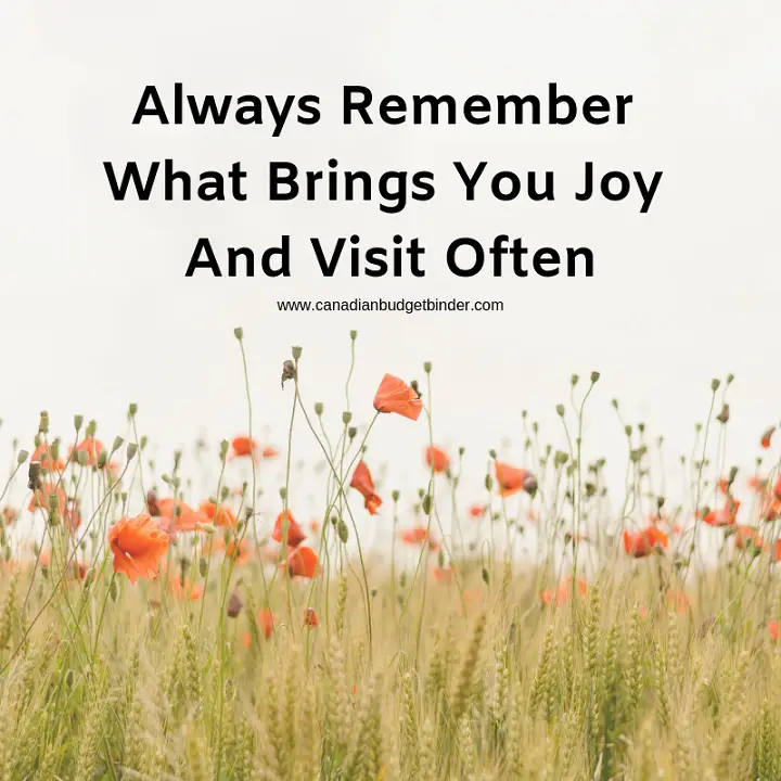 Always Remember What Brings You Joy And Visit Often