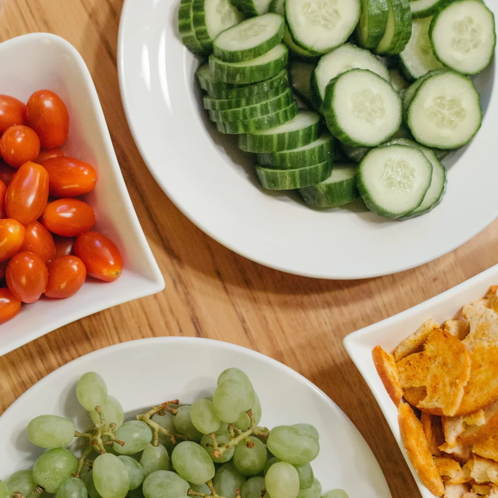sliced cucumbers