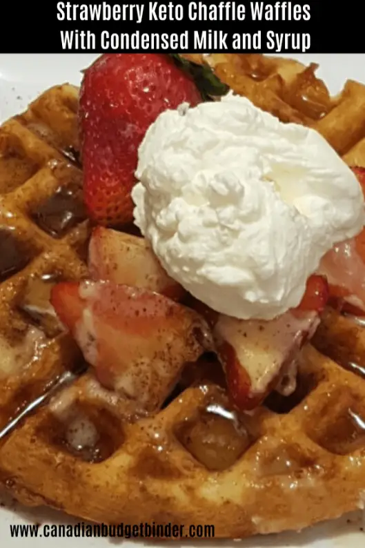 Strawberry-Keto-Chaffle-Waffles-With-Condensed-Milk-and-Syrup-2