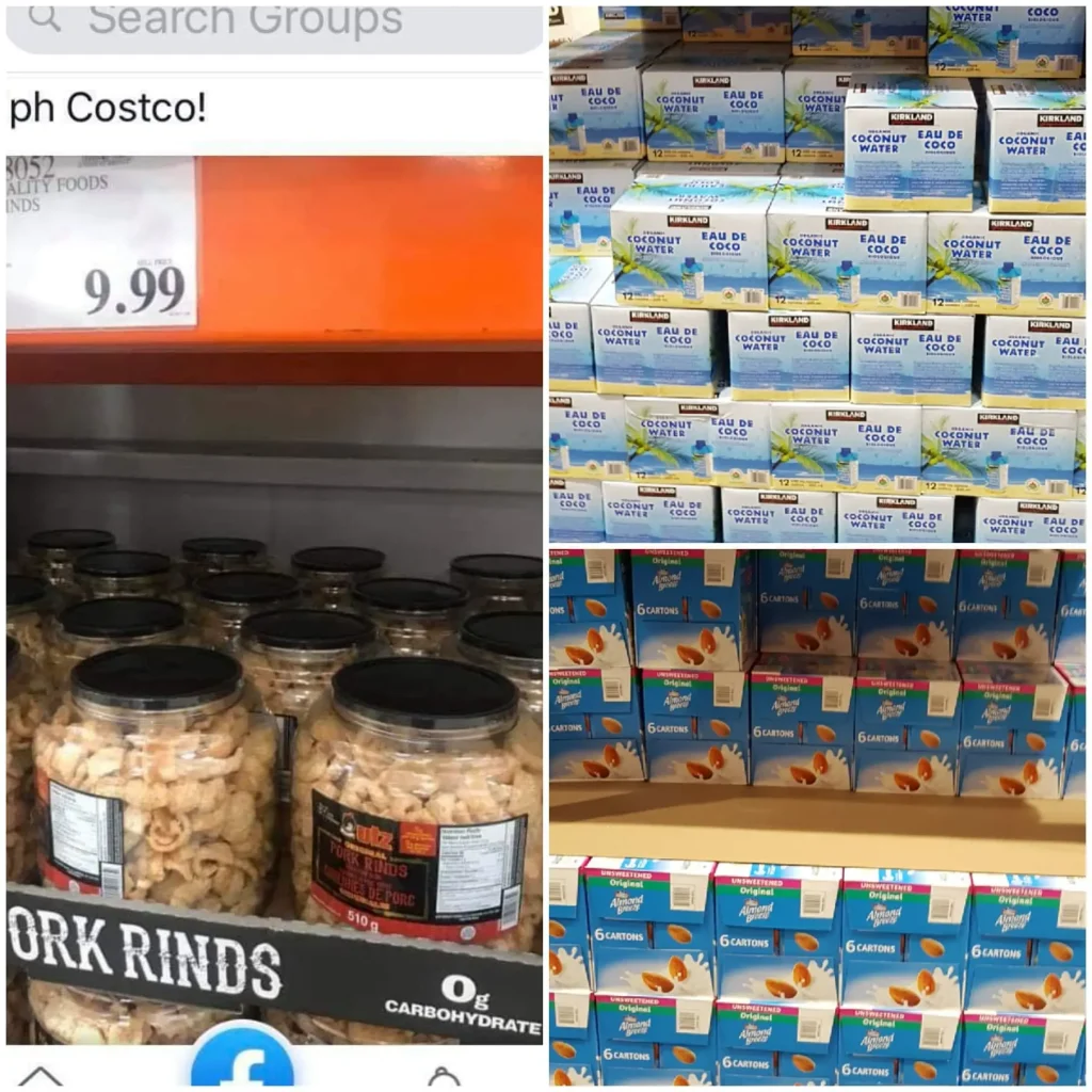 Costco Canada Keto
Keto Pork Rinds, Coconut Water and Almond Milk and Almond Breeze