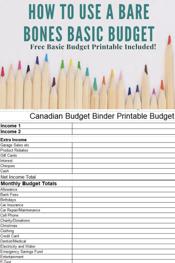basic budget spreadsheet