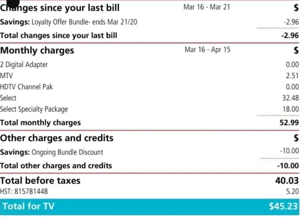 Rogers Wireless Bill