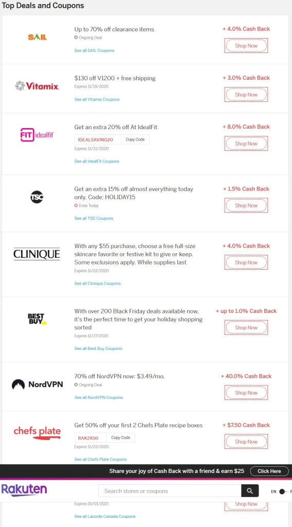 Rakuten Coupon Codes
