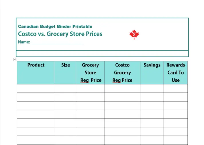Costco Grocery Comparison