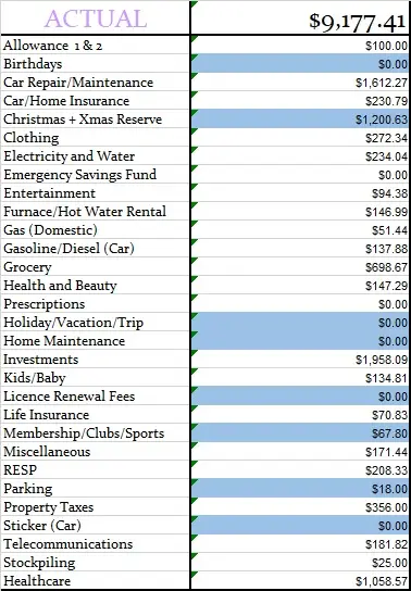 Actual Budget Sample