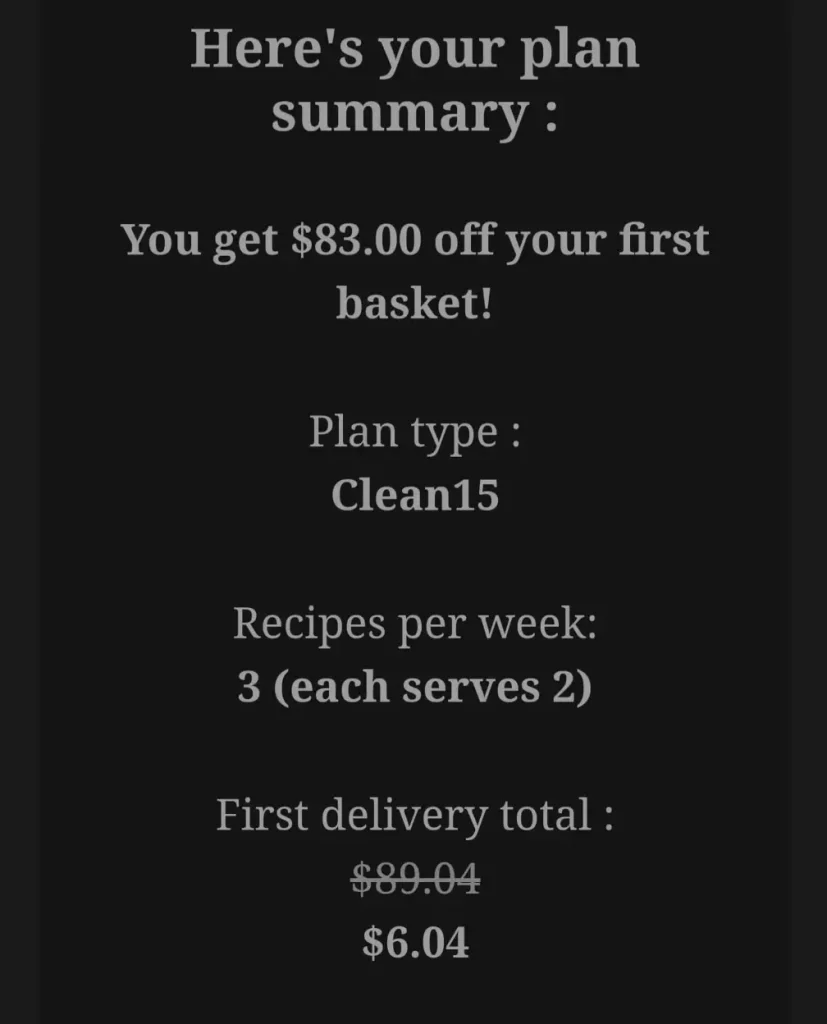 Cost GoodFood Meal Kit