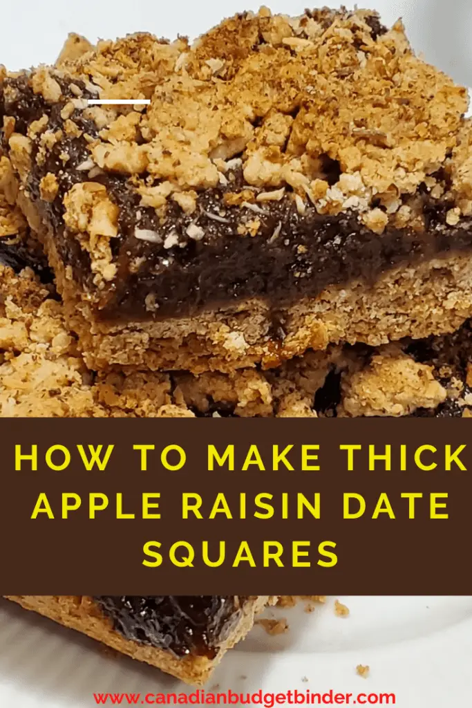 Simple Apple Raisin Date Squares