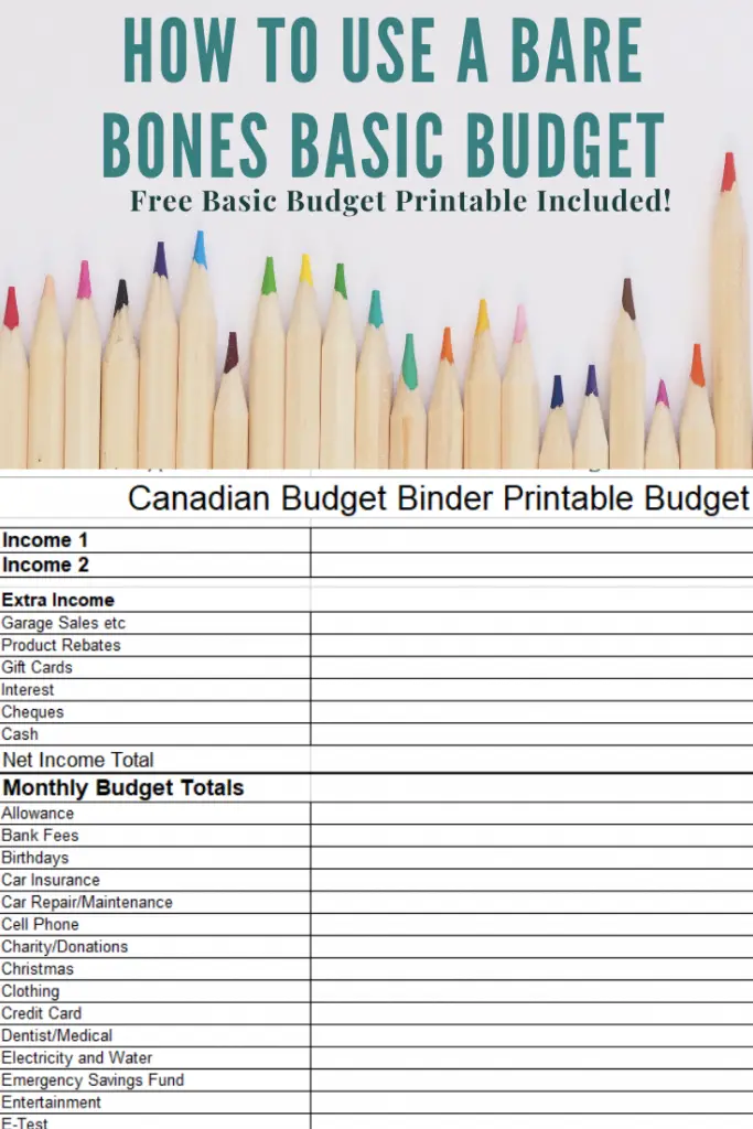 basic budget spreadsheet